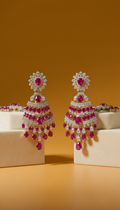 Statement Ruby and Diamond Chandelier Earrings