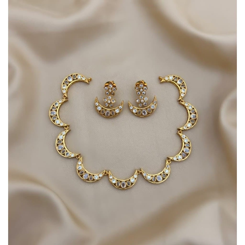 American Diamond South Indian Necklace With Earrings