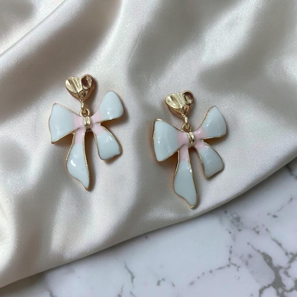 Enamel Bow Earring