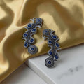 German Silver Blue Earcuff