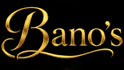 The gold metallic cursive script logo 'Bano's' centered on a solid white background.