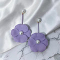 Long Metal Pearl Earrings