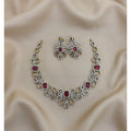 American Diamond South Indian Necklace With Earrings