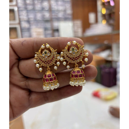 American Diamond South Indian Jhumki